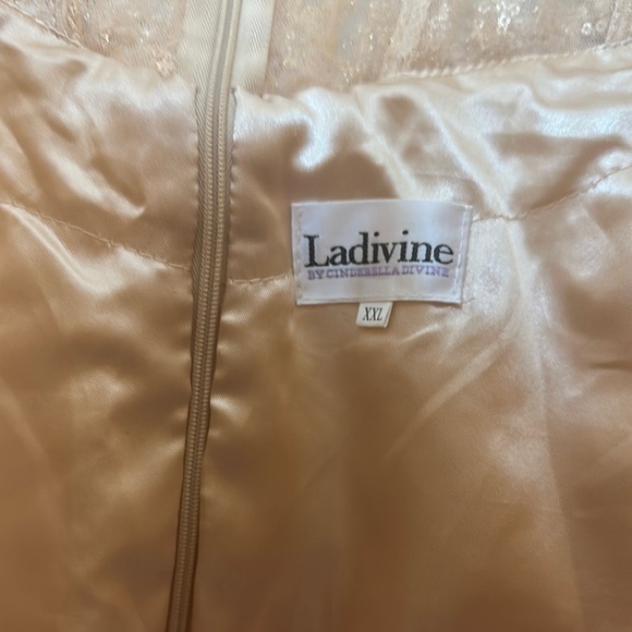 Cinderella Gold Sequin Embellished Prom Gown - Picture 12 of 13